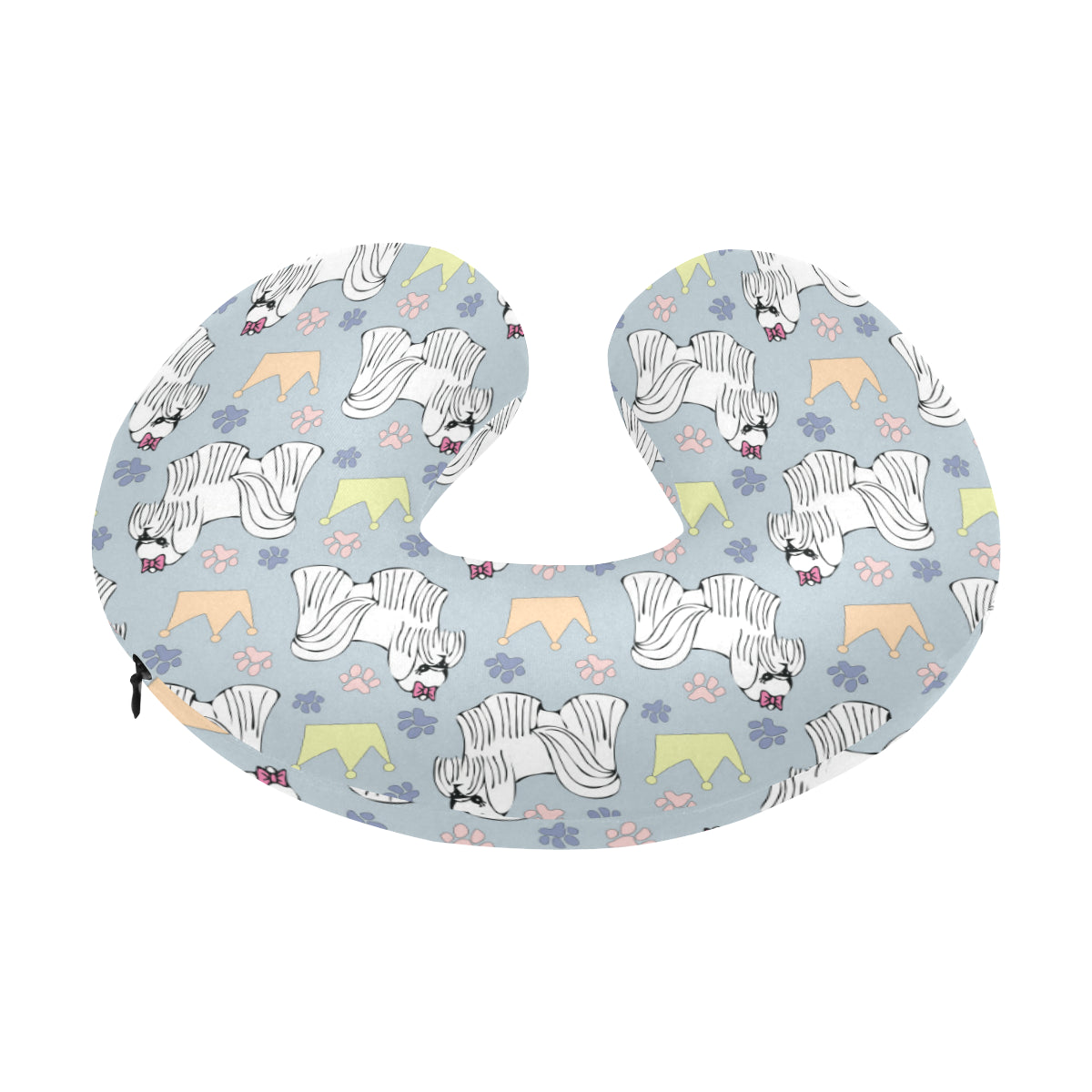 Maltese Pattern Print Design 04 U-Shaped Travel Neck Pillow