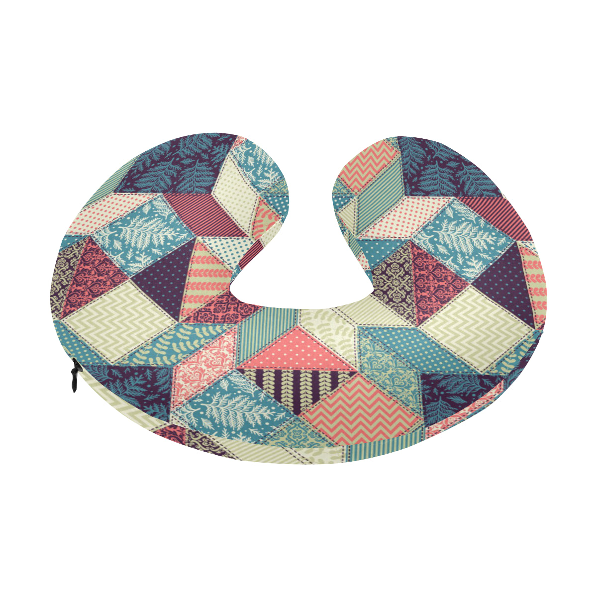 Patchwork Pattern Print Design 02 U-Shaped Travel Neck Pillow
