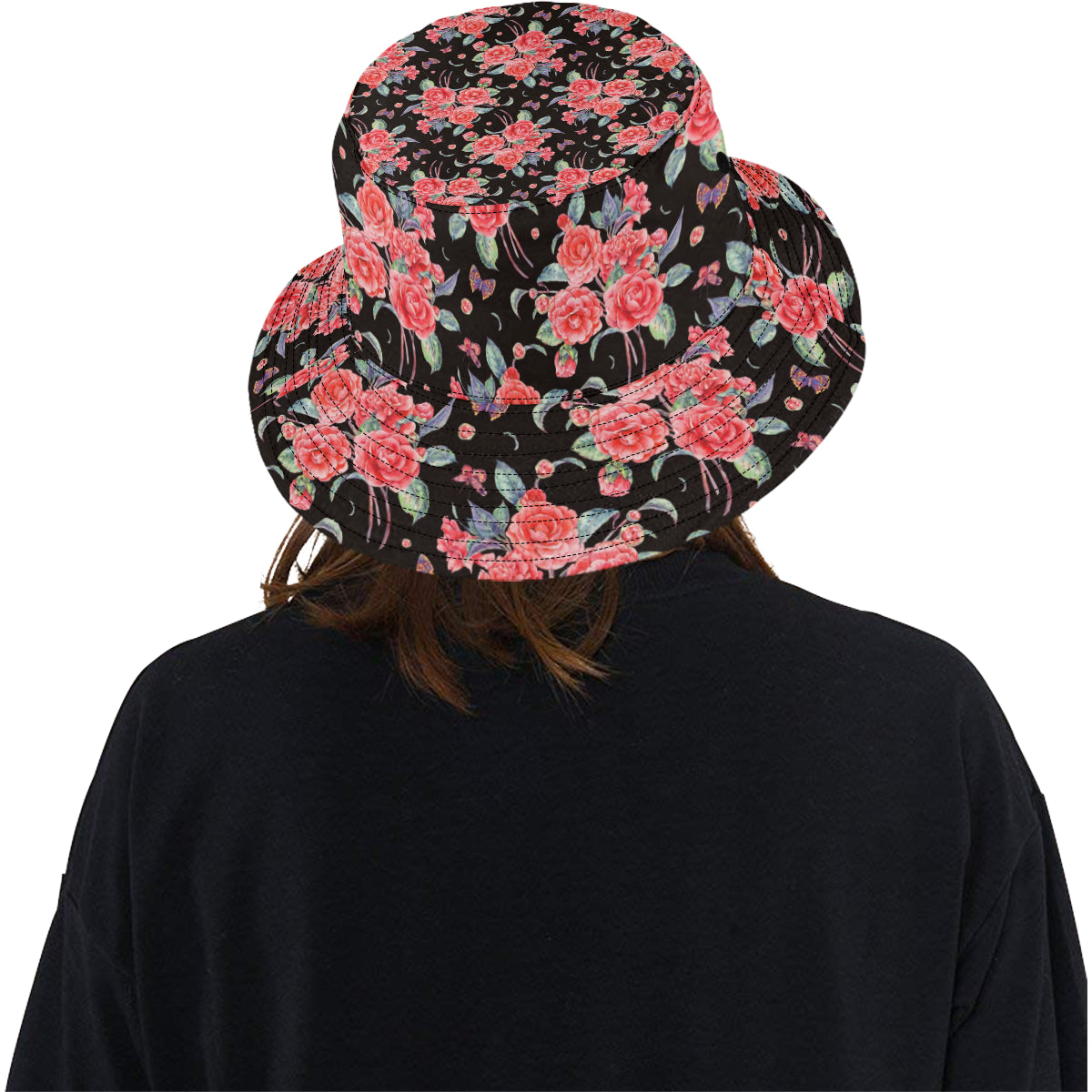 Camellia Pattern Print Design CM03 Unisex Bucket Hat