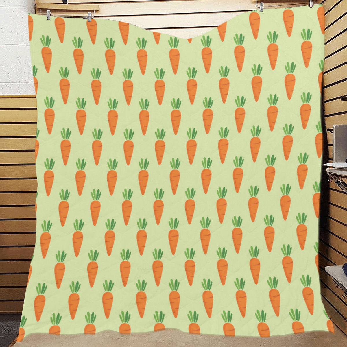 Carrot Pattern Print Design 02 Premium Quilt