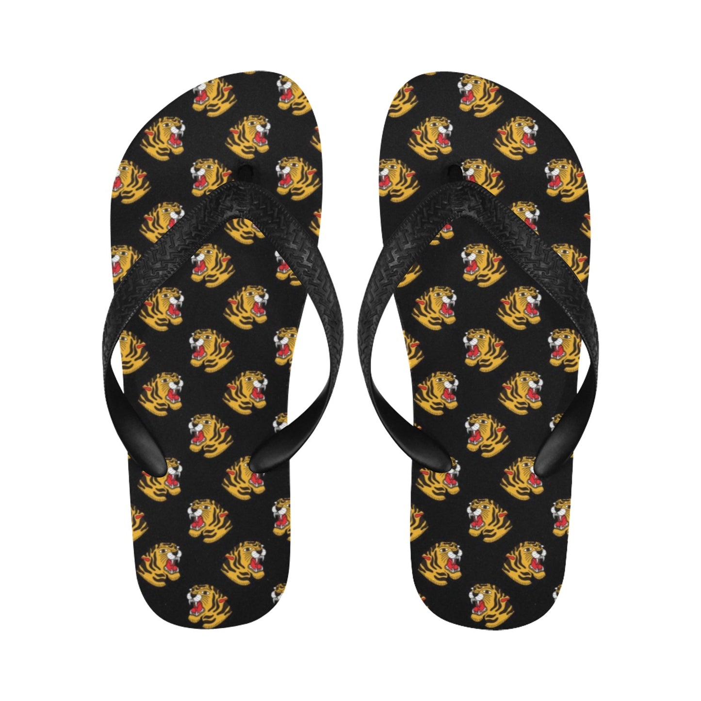 Tiger Head Print Design LKS306 Flip Flops
