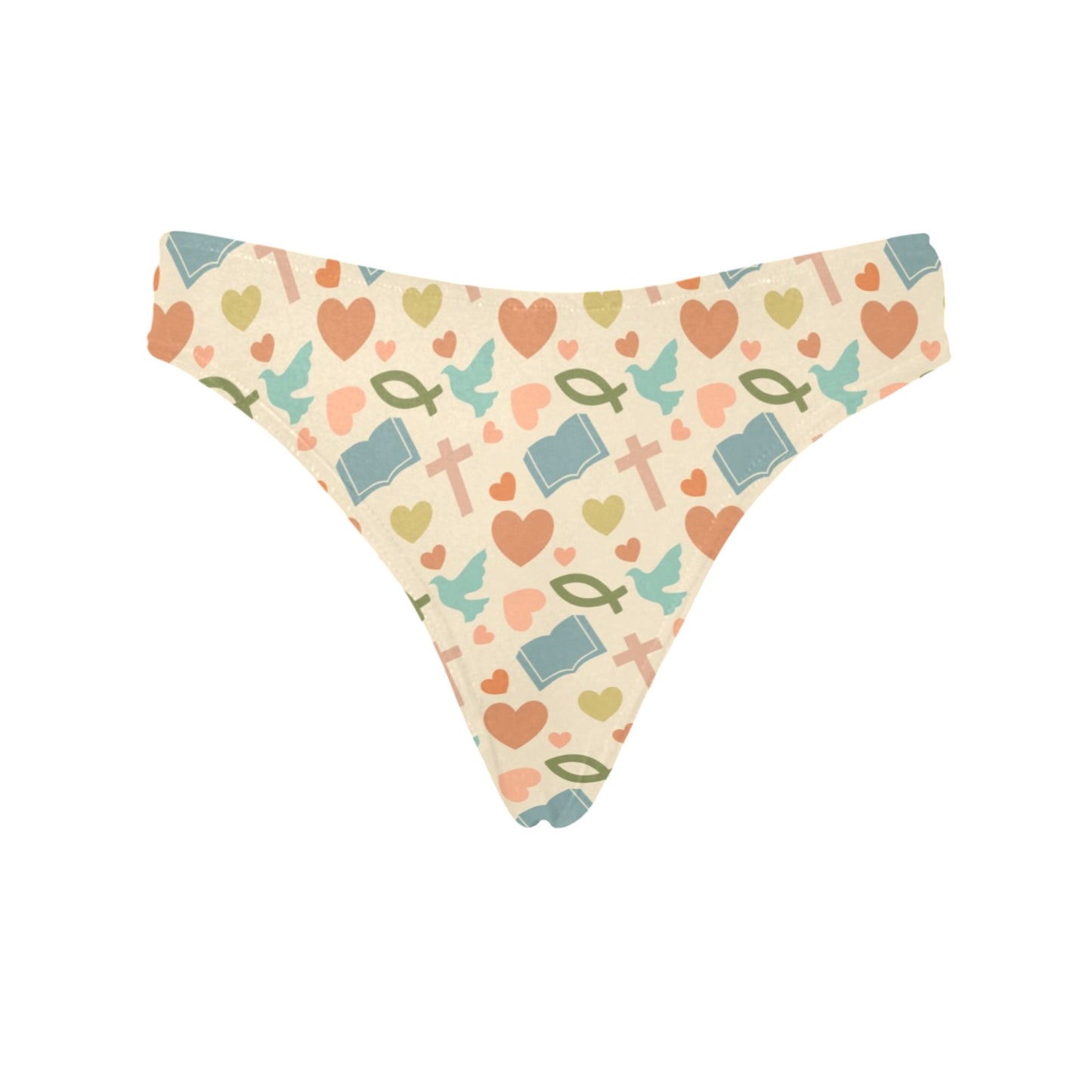 Christian Symbol Pattern Women's Thongs