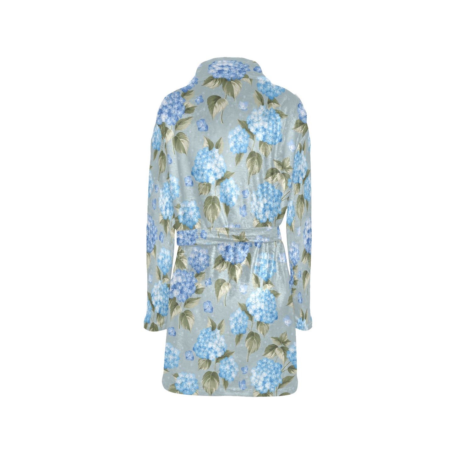 Hydrangea Pattern Print Design 01 Women's Fleece Robe