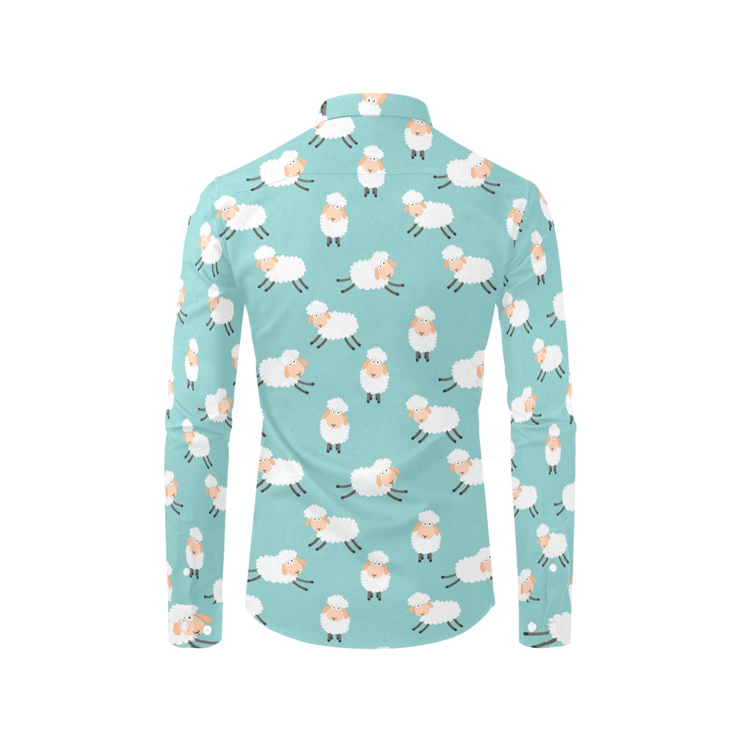 Sheep Print Design LKS406 Men's Long Sleeve Dress Shirt