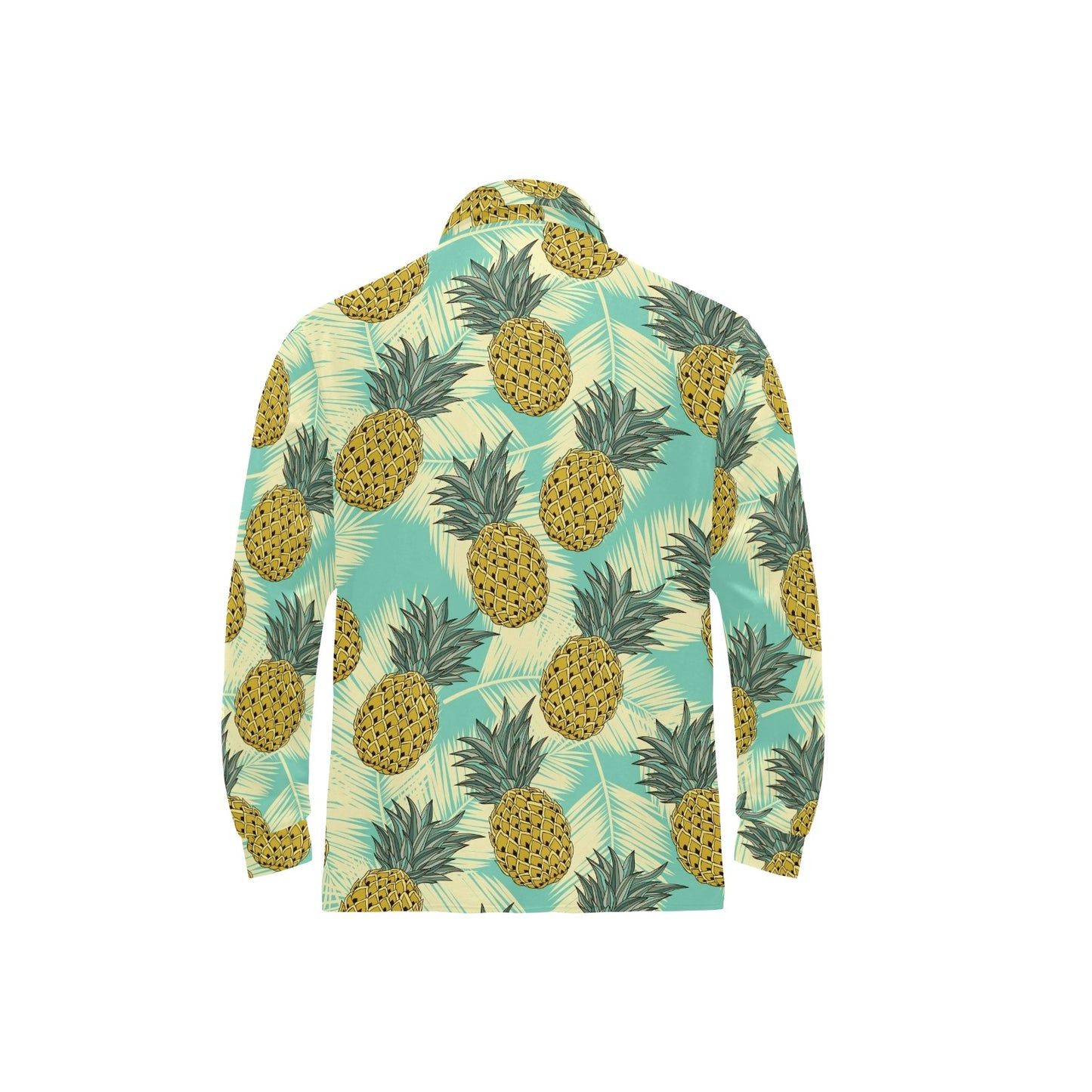 Pineapple Pattern Print Design PP03 Long Sleeve Polo Shirt For Men's