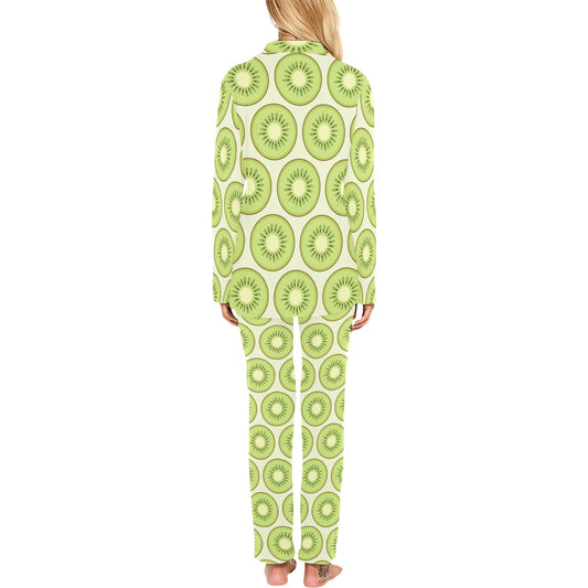 Kiwi Pattern Print Design KW02 Women's Long Pajama Set