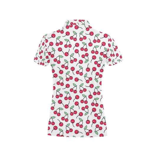Cherry Pattern Print Design 03 Women's Polo Shirt