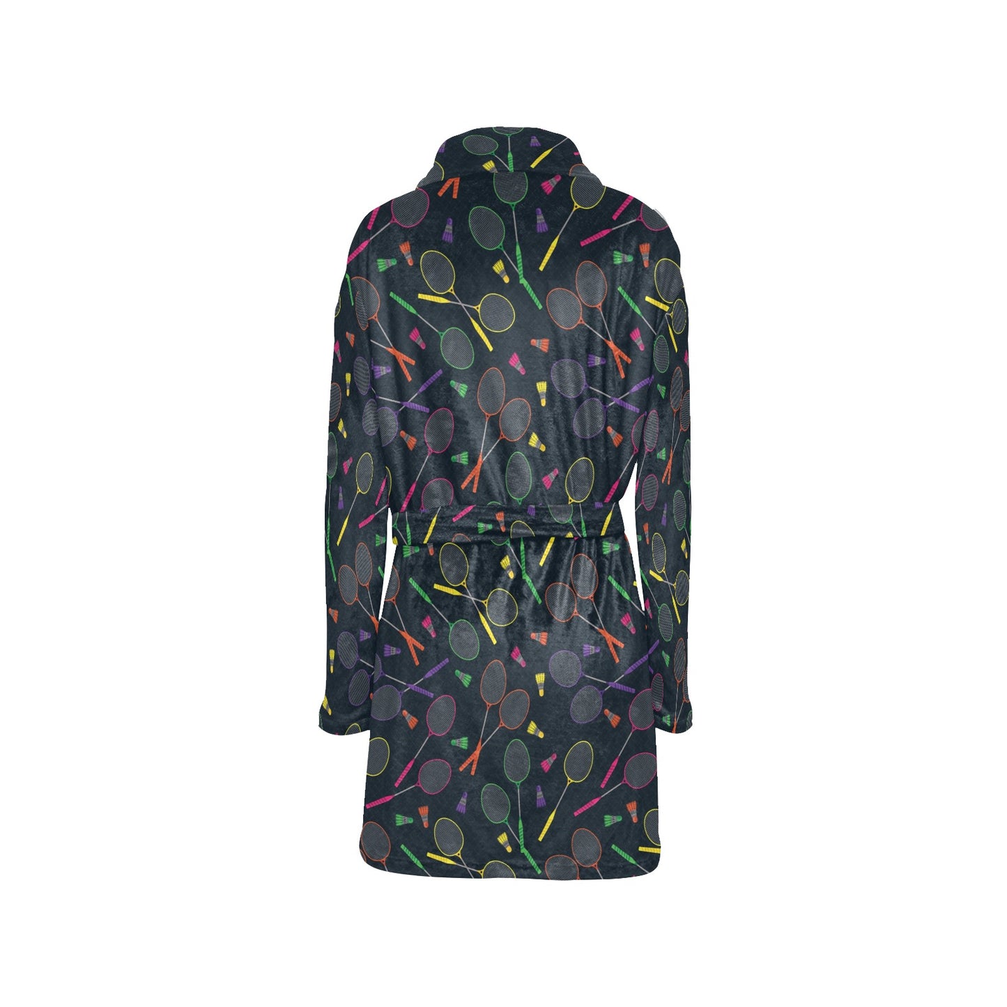 Badminton Pattern Print Design 04 Women's Fleece Robe