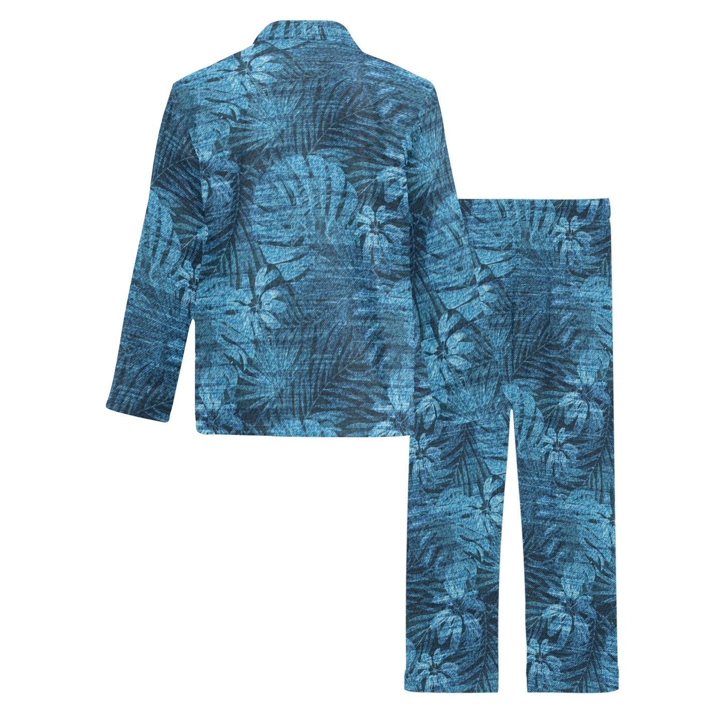 Jean Tropical Pattern Print Design 04 Men's Long Pajama Set
