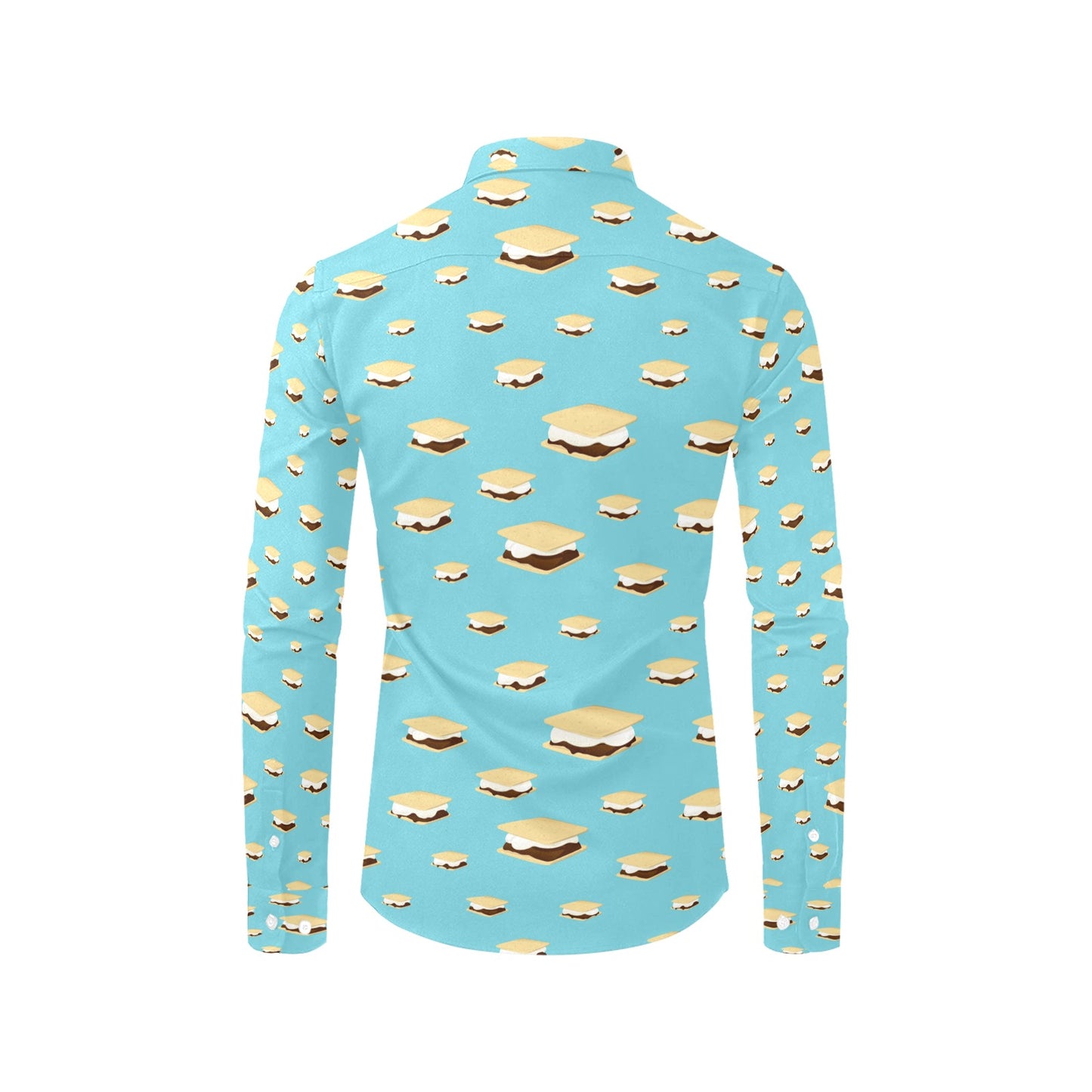S_Mores Print Design LKS302 Men's Long Sleeve Dress Shirt