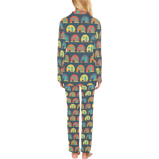 Camper Pattern Print Design 02 Women's Long Pajama Set