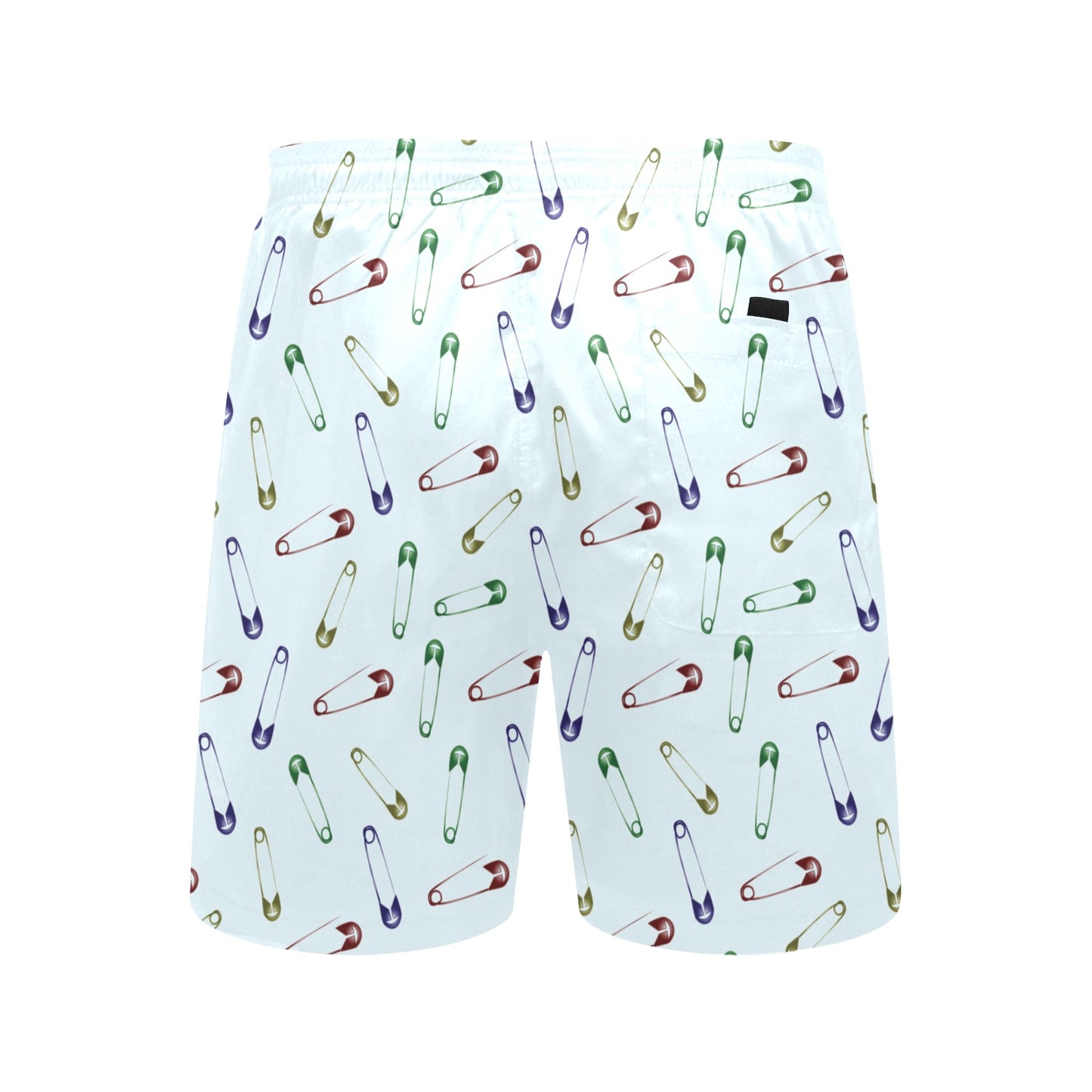 Safety Pin Print Design LKS303 Men's Swim Trunks Beach Shorts