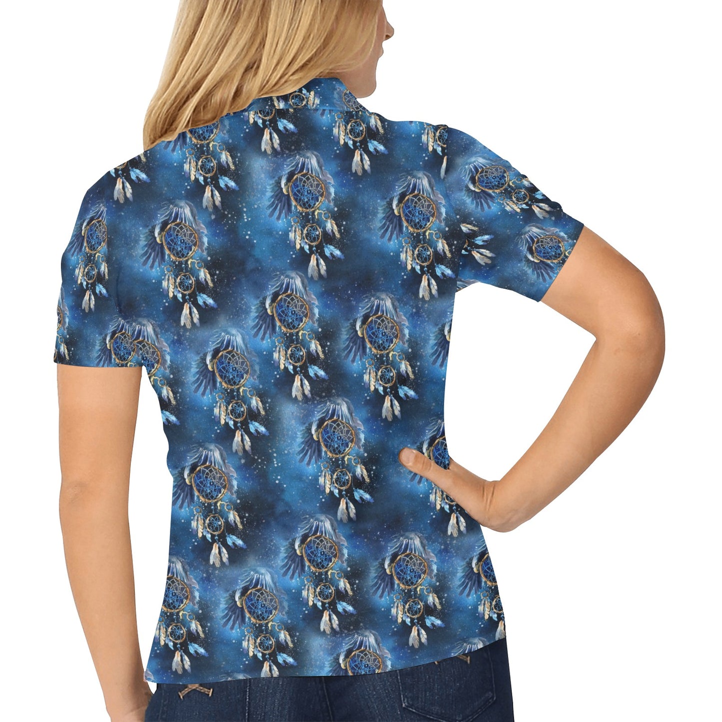 Eagles Dream Catcher Themed Women's Polo Shirt