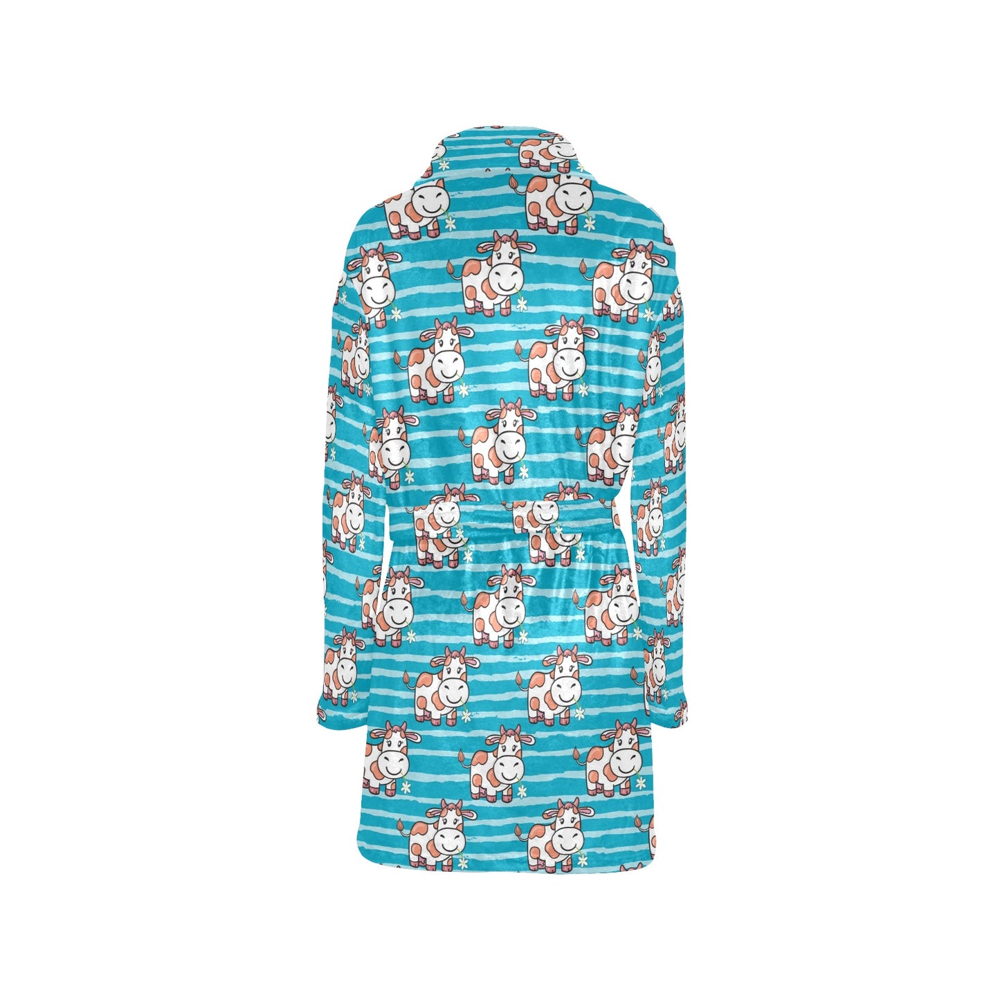 Cow Cute Print Pattern Women's Fleece Robe