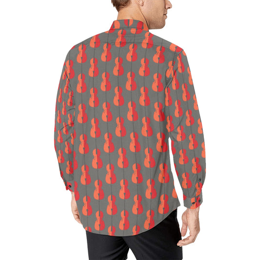 Cello Print Design LKS401 Men's Long Sleeve Dress Shirt