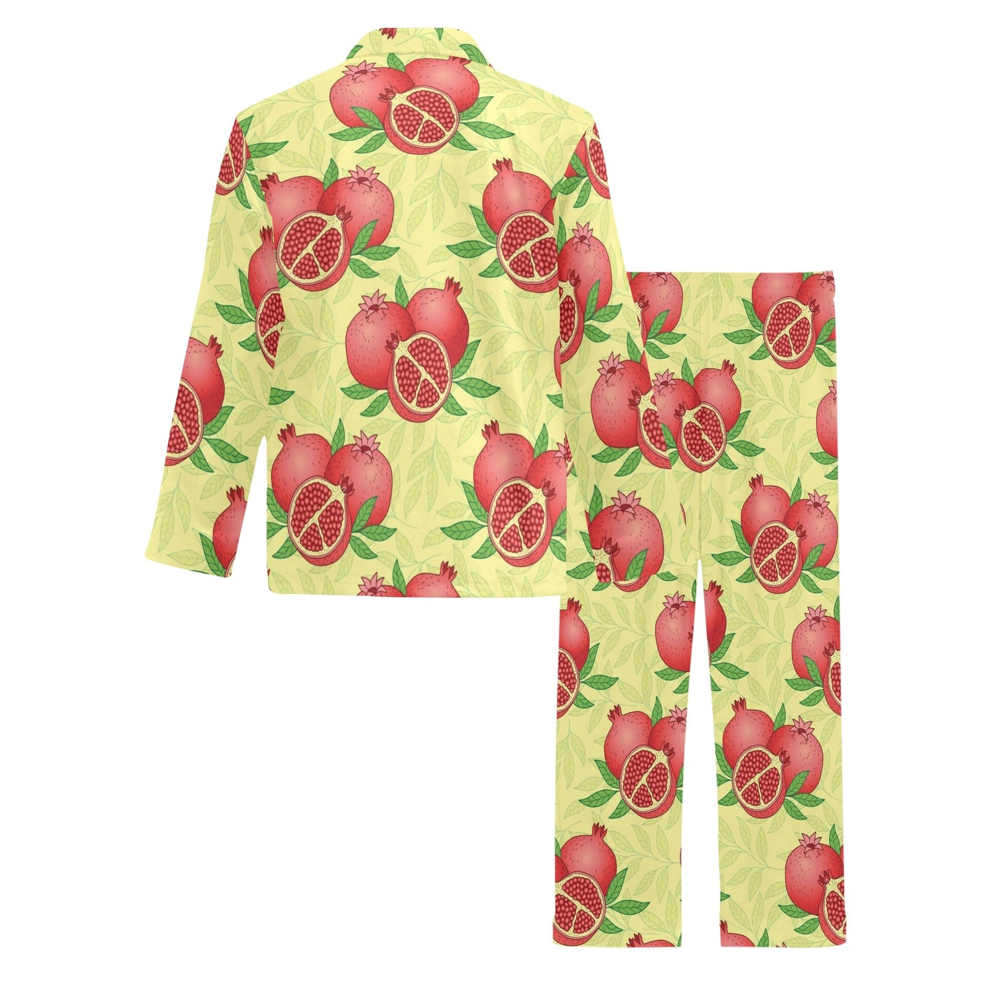 Pomegranate Pattern Print Design PG07 Men's Long Pajama Set