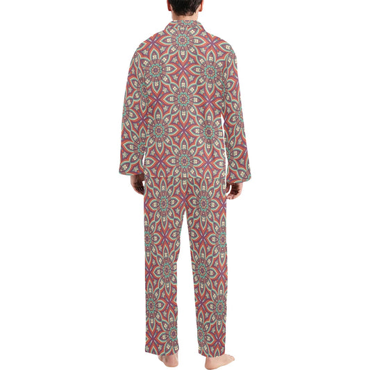 Bohemian Pattern Print Design 03 Men's Long Pajama Set