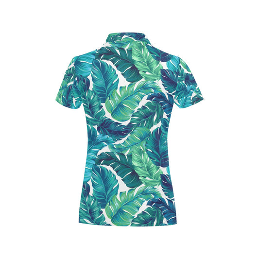 Brightness Tropical Palm Leaves Women's Polo Shirt