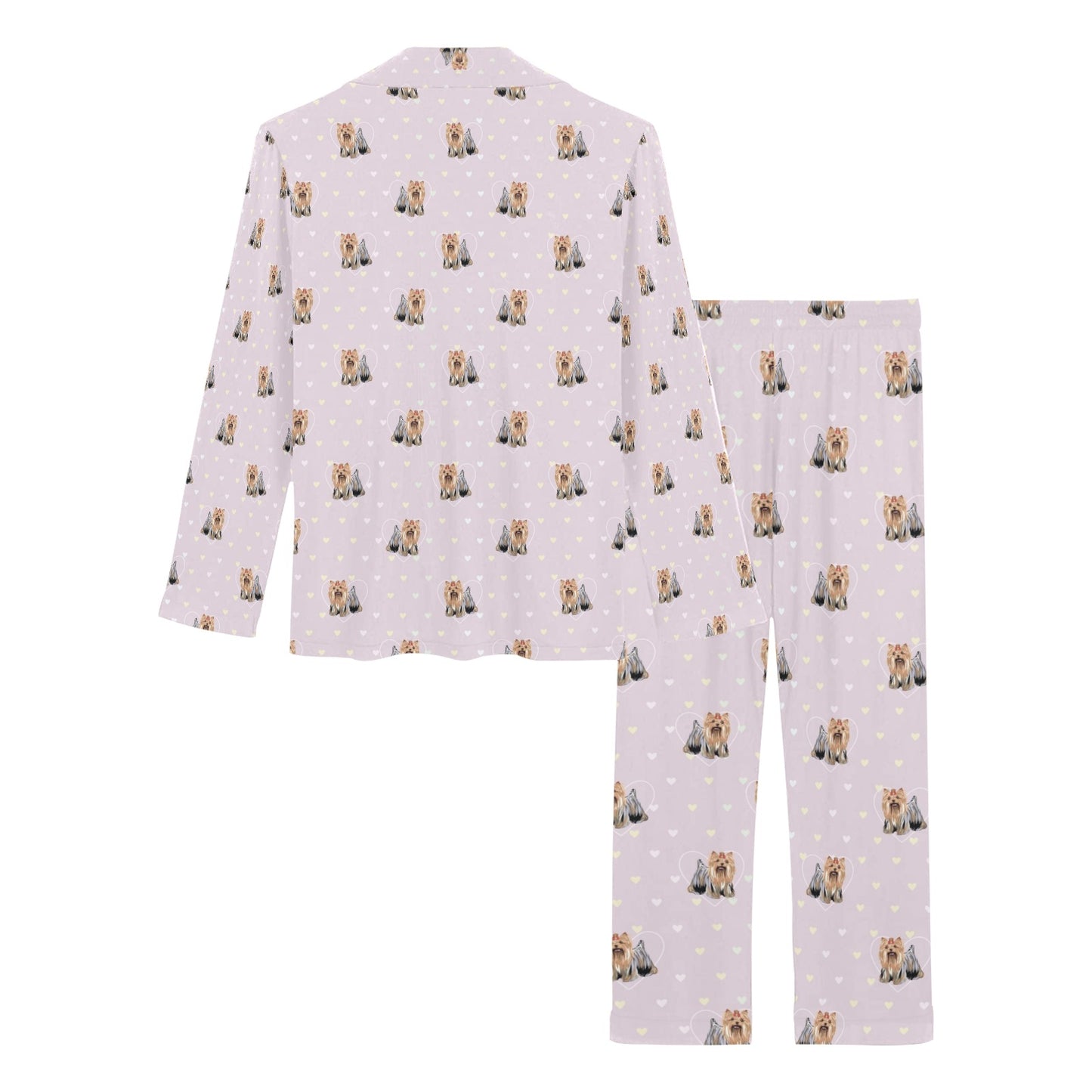 Yorkshire Terriers Print Design LKS302 Women's Long Pajama Set