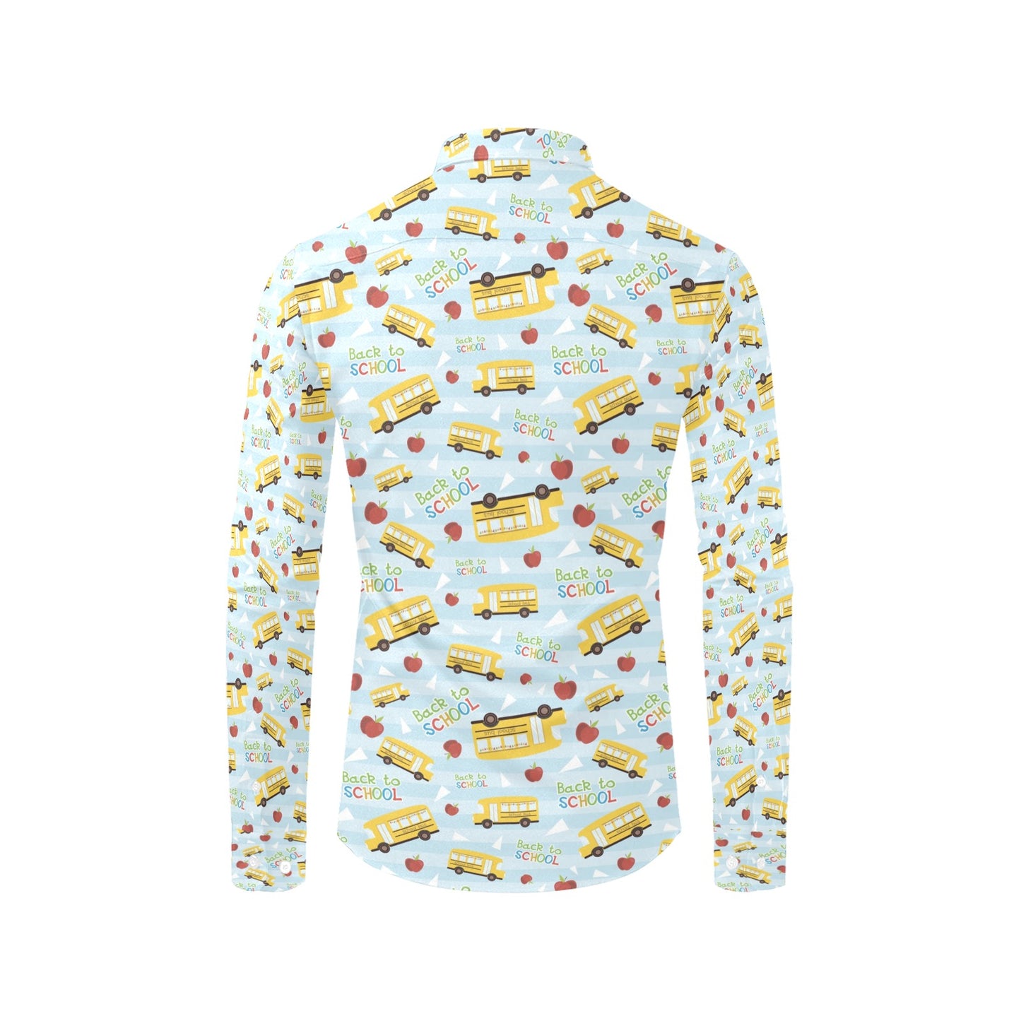 School Bus Back To School Print Design LKS303 Men's Long Sleeve Dress Shirt