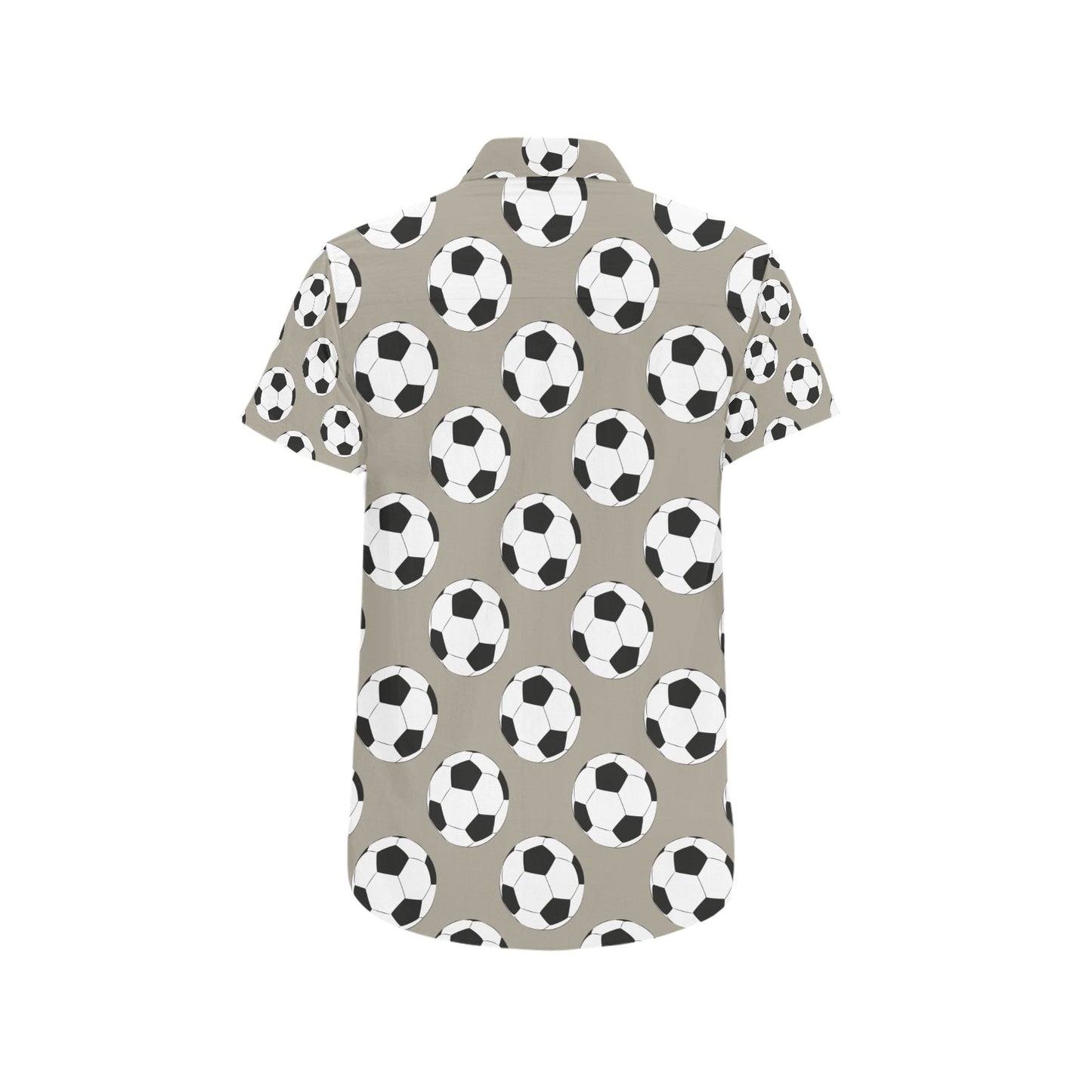 Soccer Ball Print Design LKS302 Men Short Sleeve Button Up Shirt
