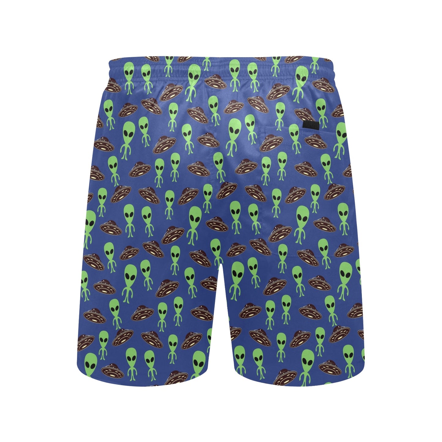Alien Green UFO Pattern Men's Swim Trunks Beach Shorts