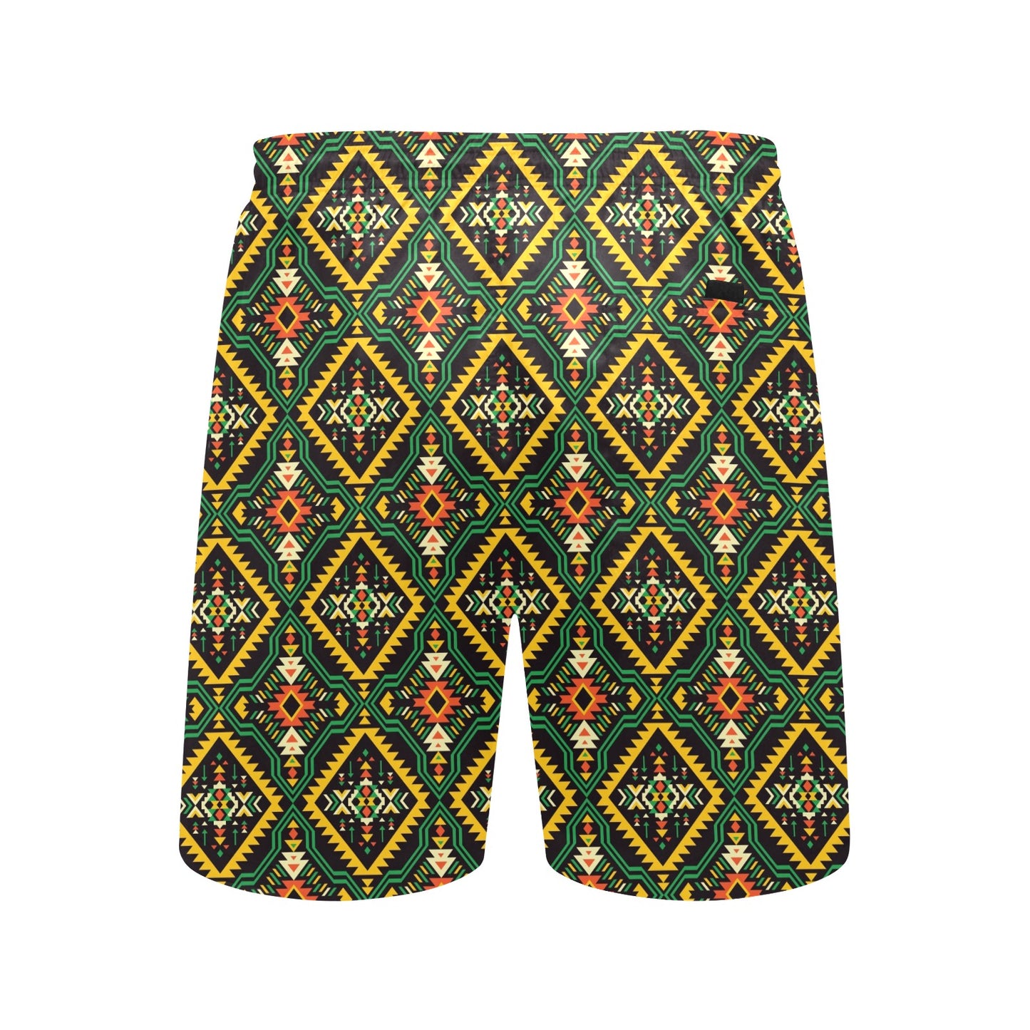 Kente Green Design African Print Men's Swim Trunks Beach Shorts