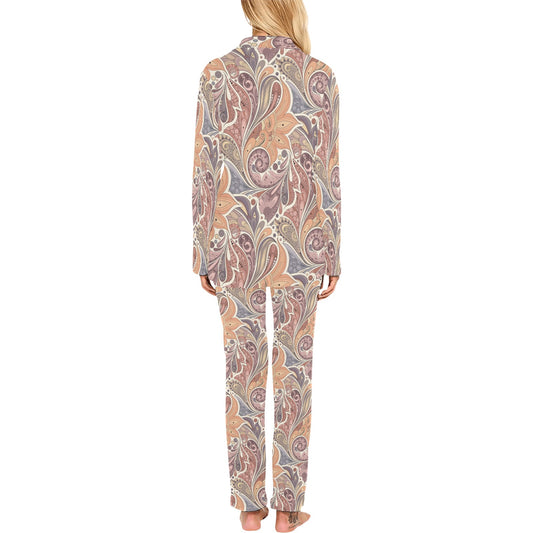 Boho Pattern Print Design 03 Women's Long Pajama Set