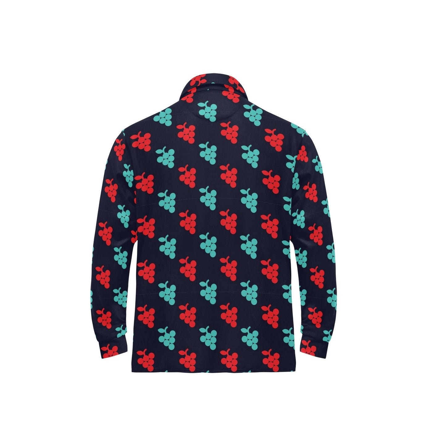 Grape Pattern Print Design GP07 Long Sleeve Polo Shirt For Men's