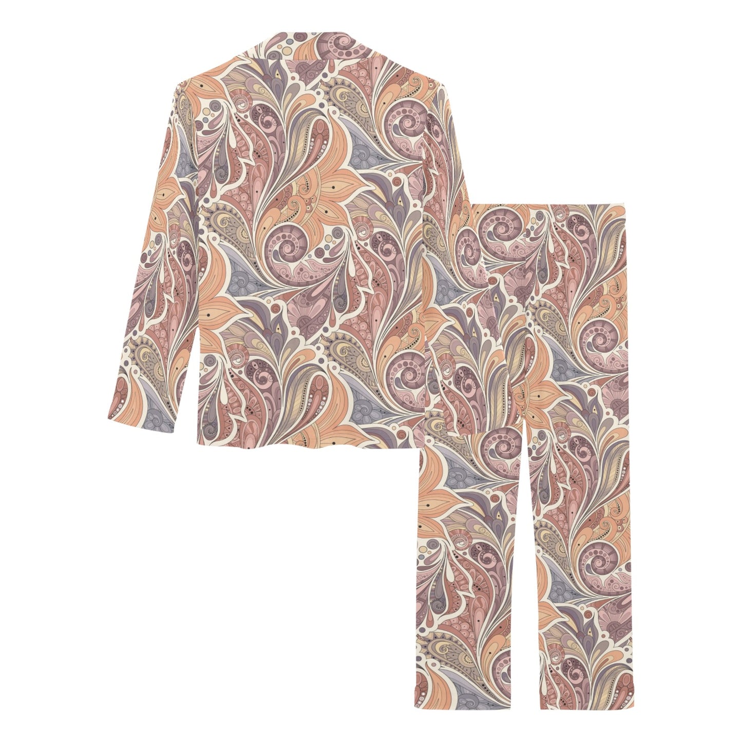 Boho Pattern Print Design 03 Women's Long Pajama Set