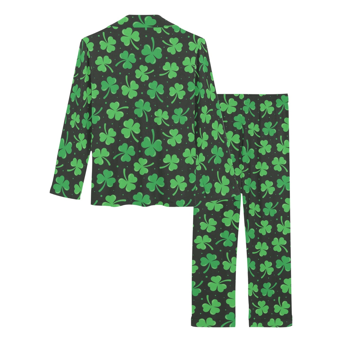 Clover Pattern Print Design 04 Women's Long Pajama Set