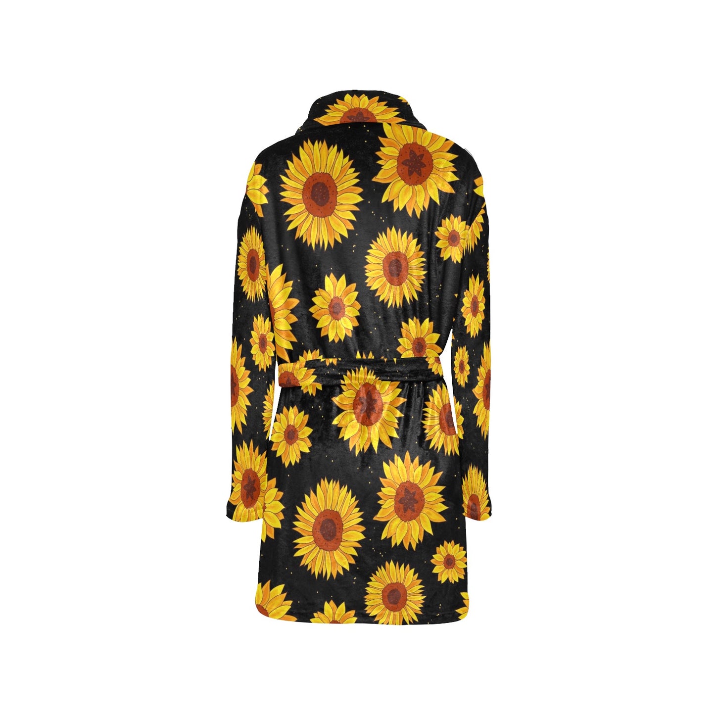 Sunflower Pattern Print Design SF09 Women's Fleece Robe