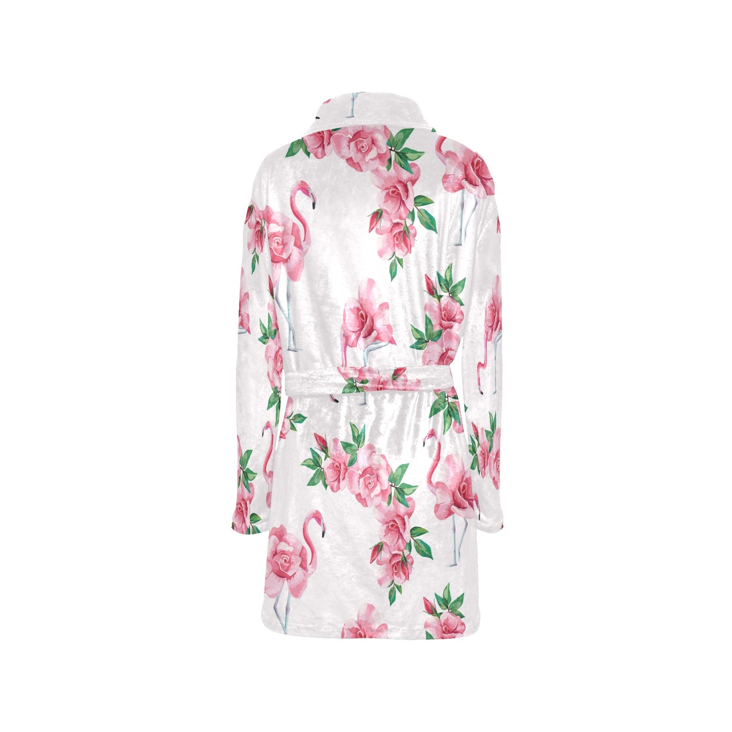 Flamingo Rose Pattern Women's Fleece Robe