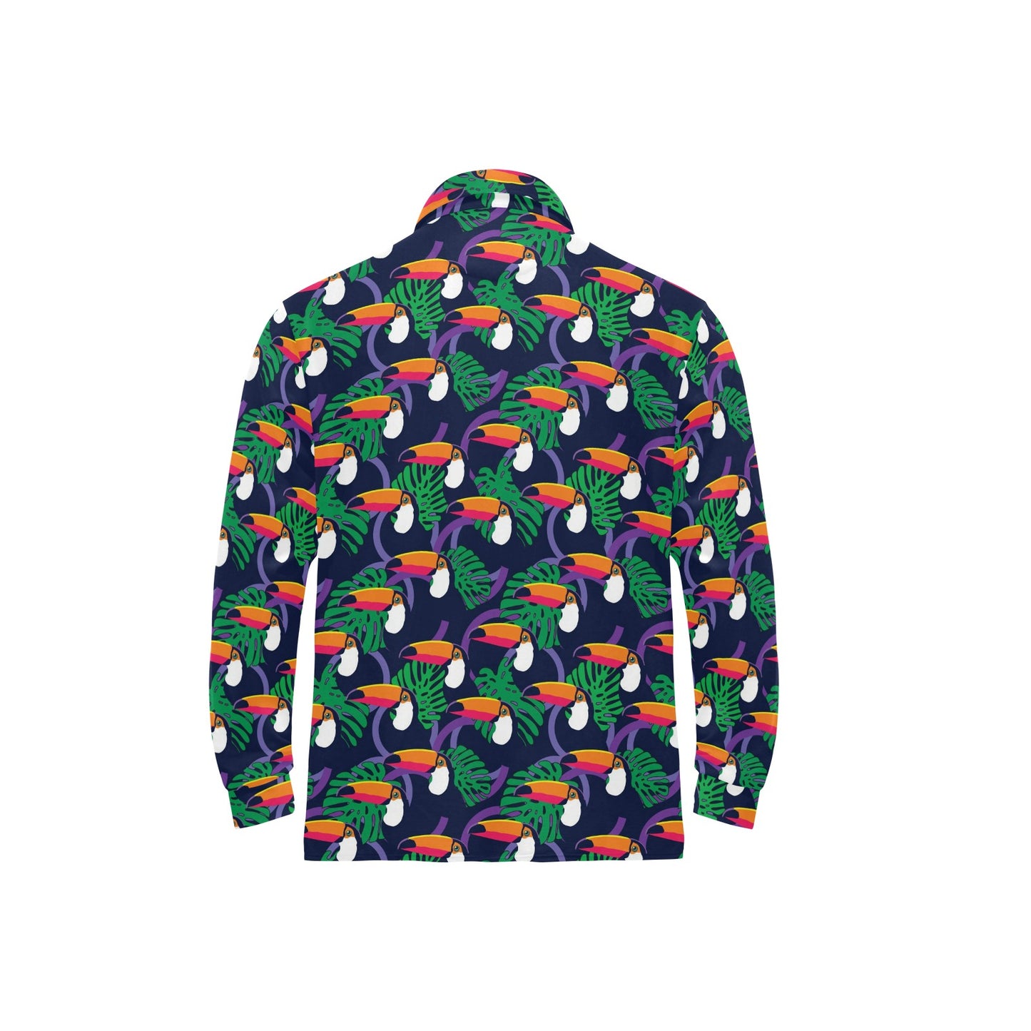 Toucan Print Design LKS302 Long Sleeve Polo Shirt For Men's