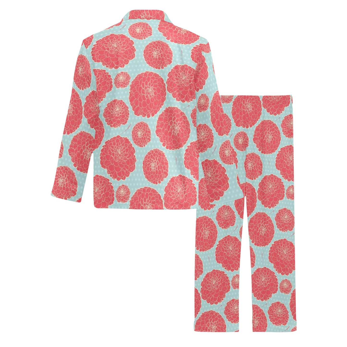 Marigold Pattern Print Design MR03 Men's Long Pajama Set