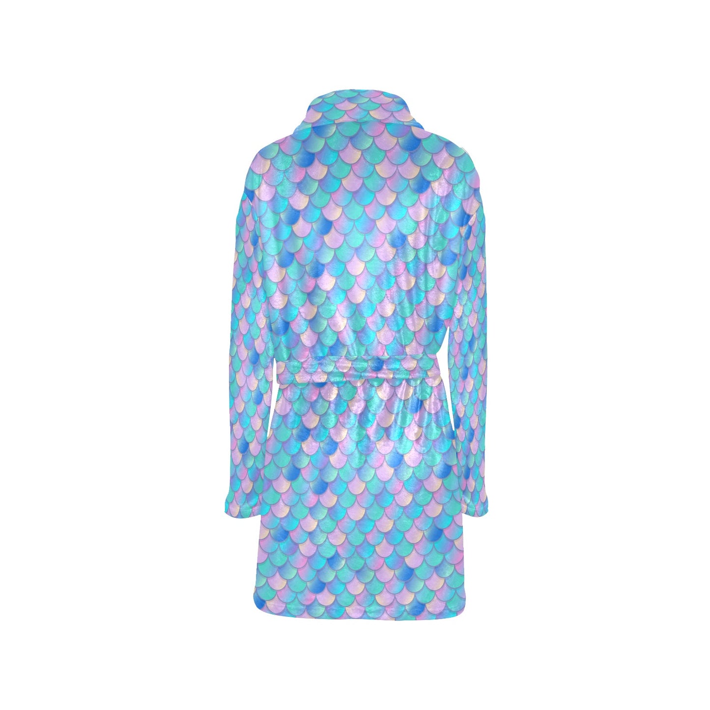 Mermaid Scales Pastel Pattern Print Design 07 Women's Fleece Robe