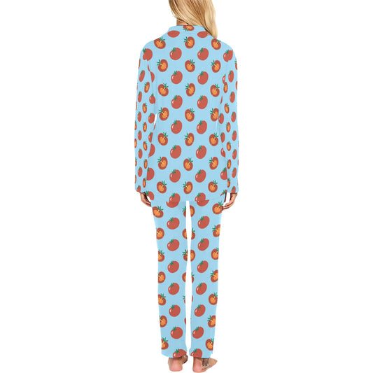 Tomato Print Design LKS304 Women's Long Pajama Set