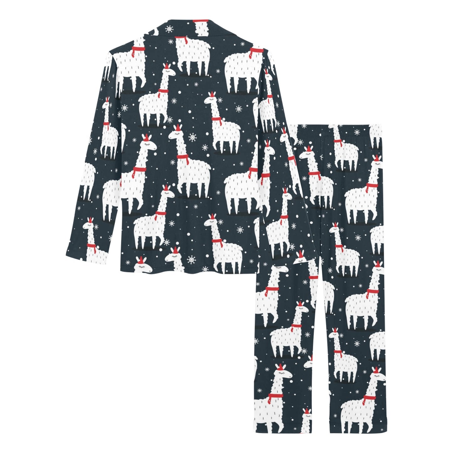 Alpaca Pattern Print Design 04 Women's Long Pajama Set