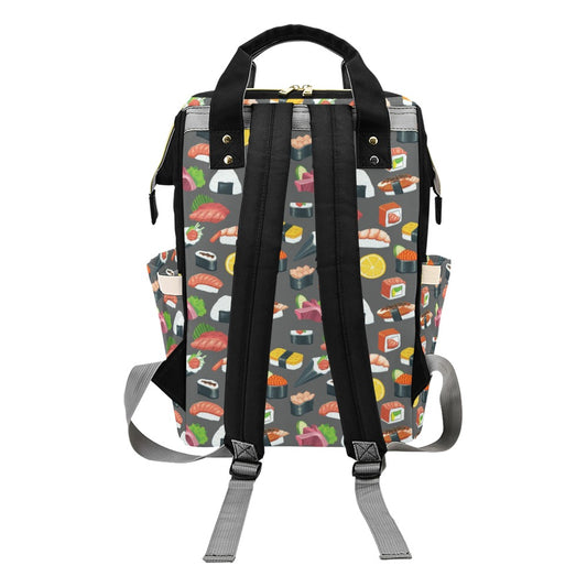 Sushi Print Design LKS302 Diaper Bag Backpack
