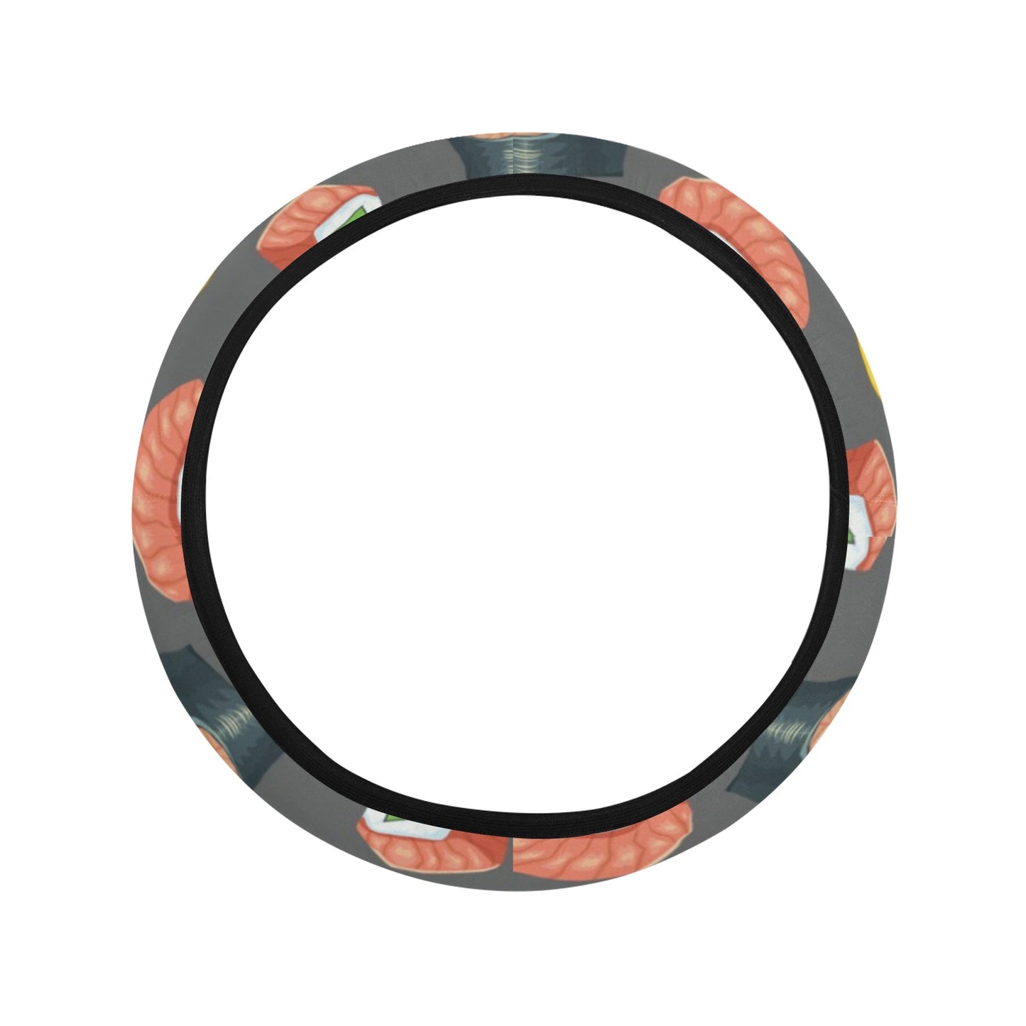 Sushi Print Design LKS302 Steering Wheel Cover with Elastic Edge