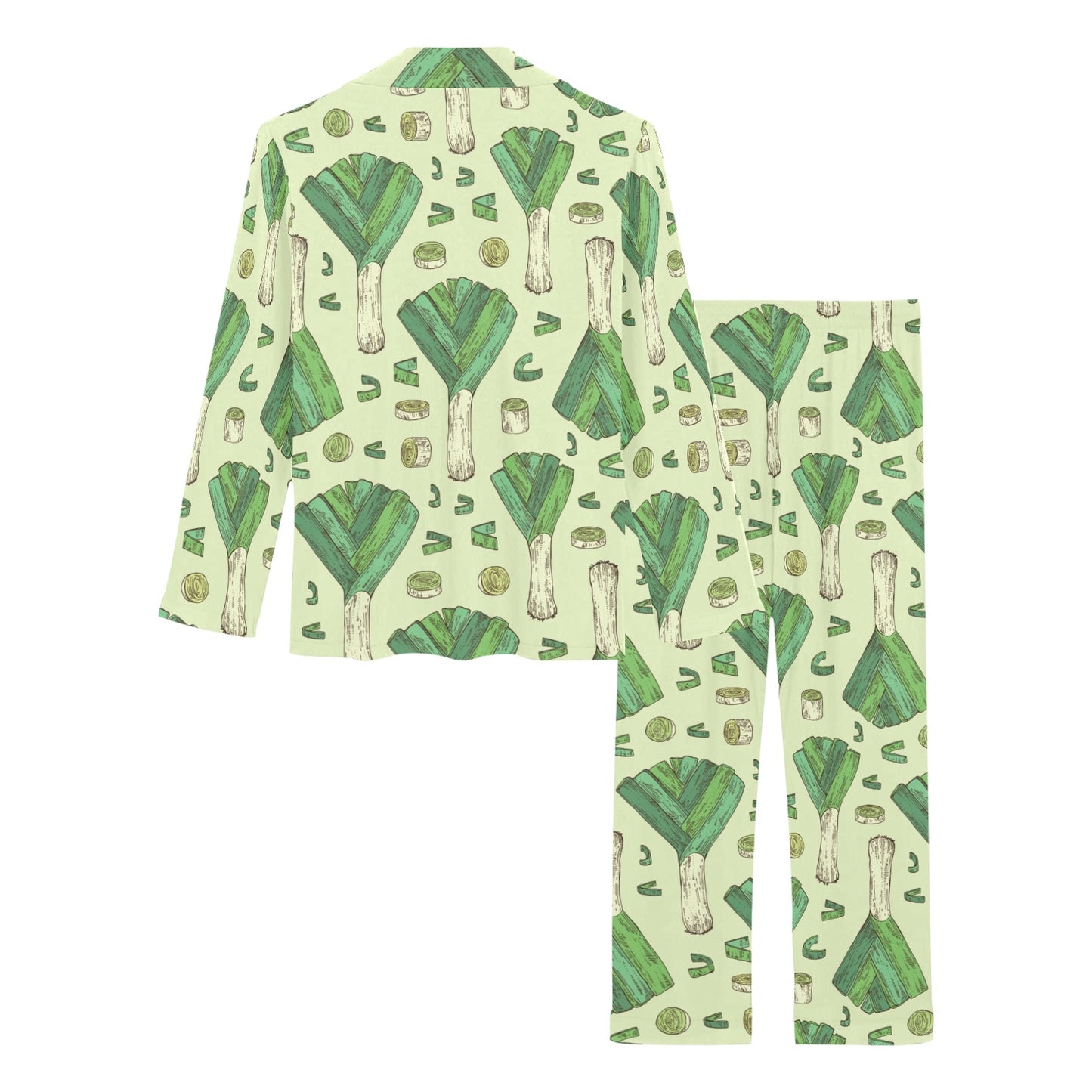 Leek Pattern Print Design 04 Women's Long Pajama Set