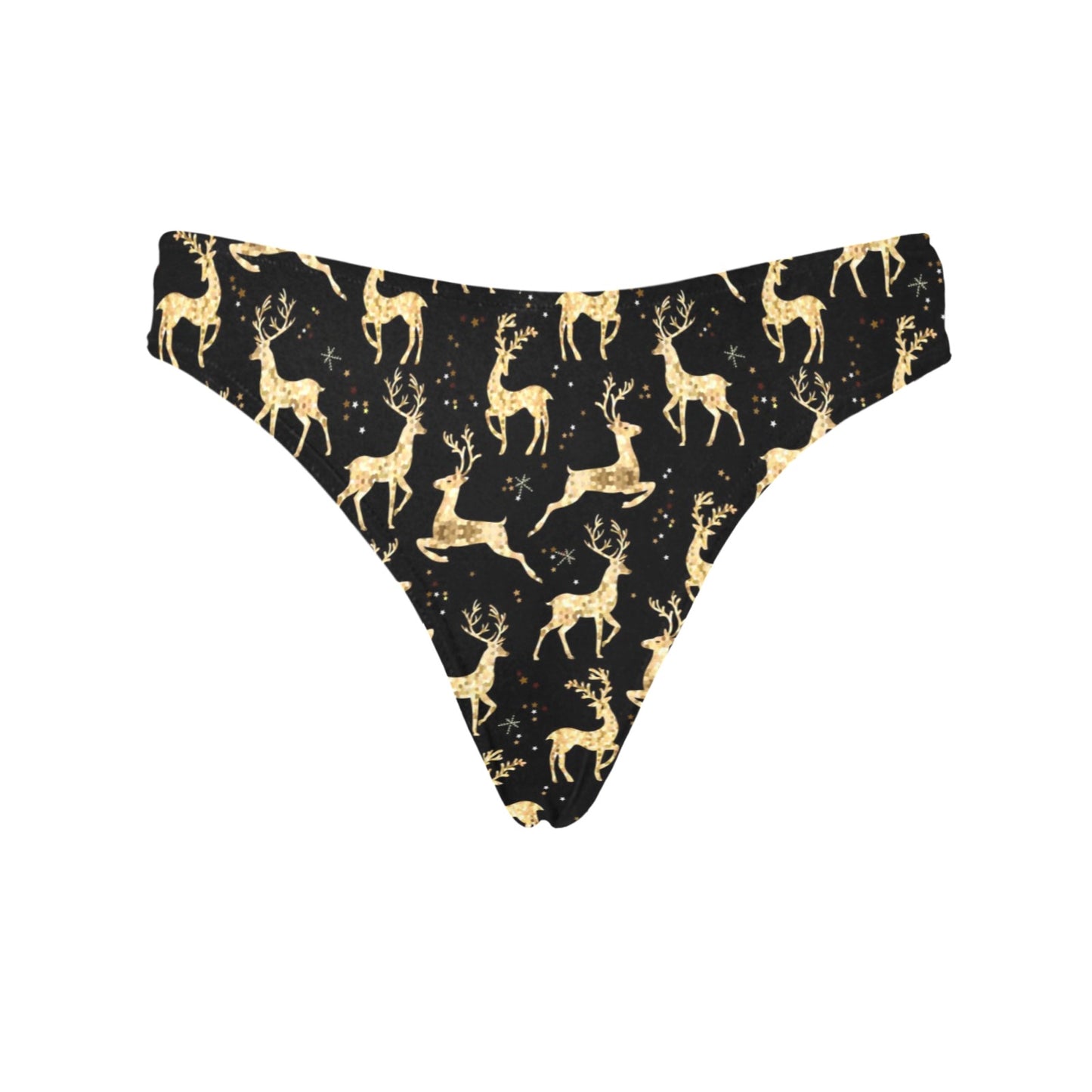 Deer Gold Pattern Women's Thongs