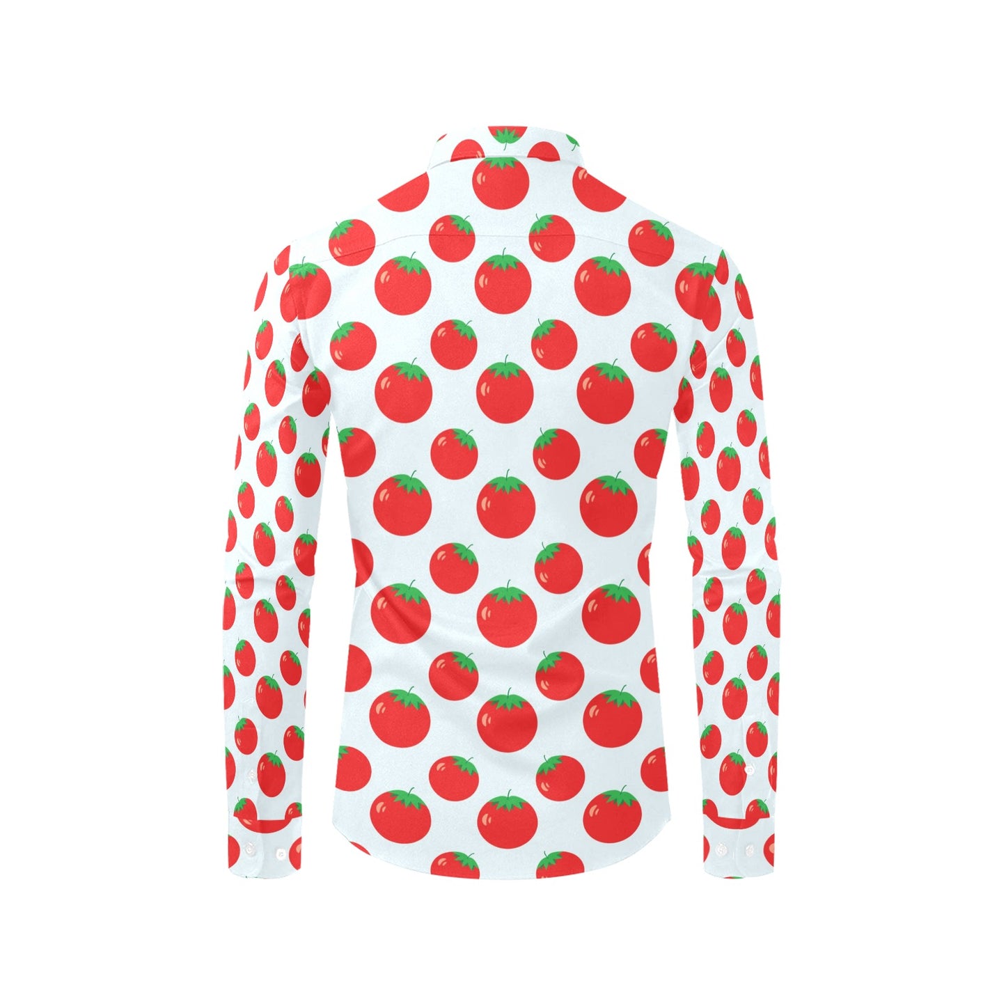 Tomato Print Design LKS307 Men's Long Sleeve Dress Shirt