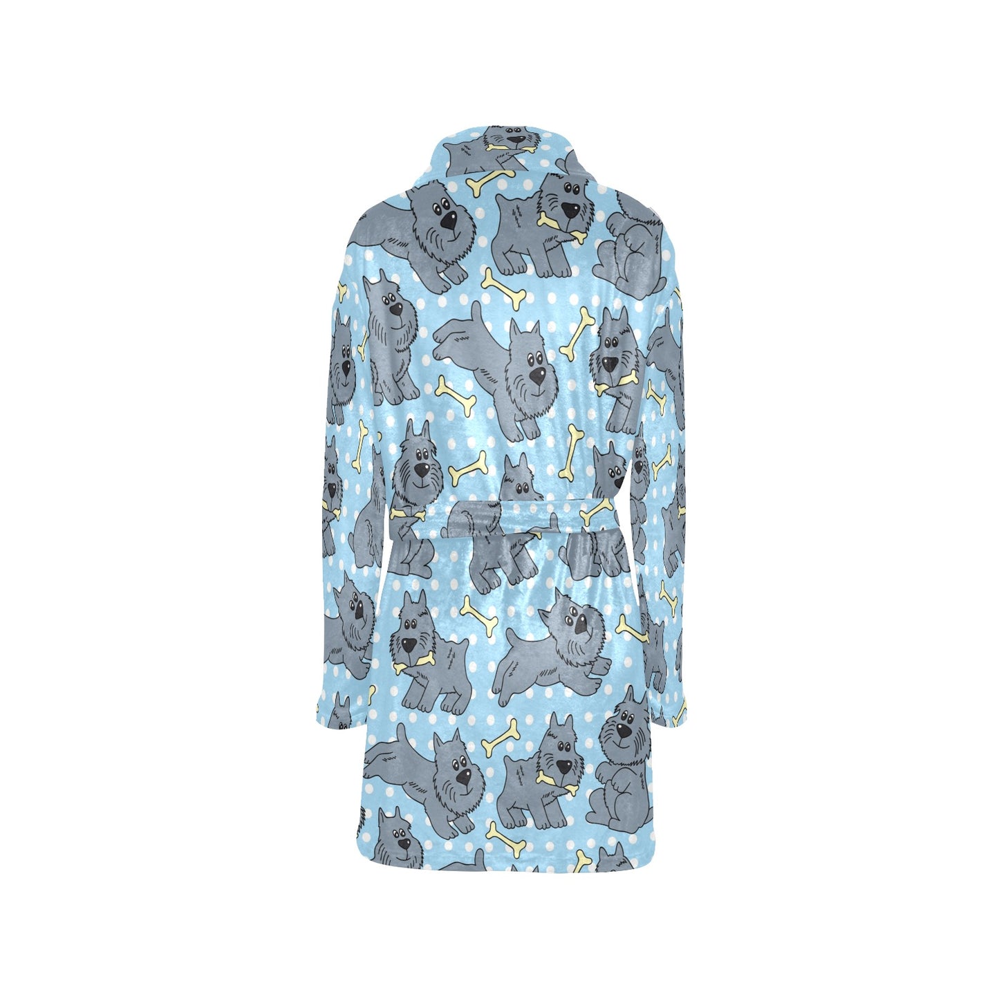Schnauzers Pattern Print Design A02 Women's Fleece Robe