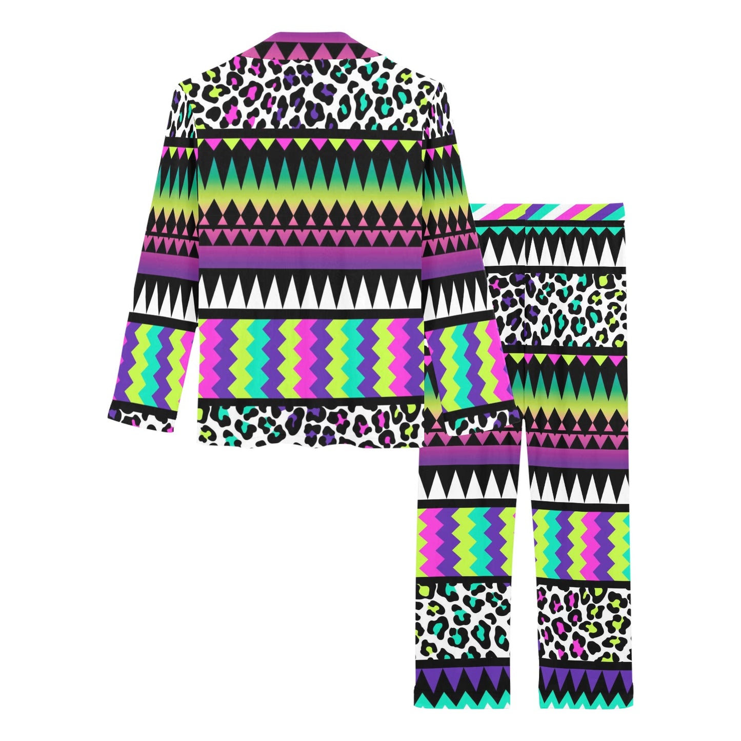 Animal Skin Aztec Rainbow Women's Long Pajama Set