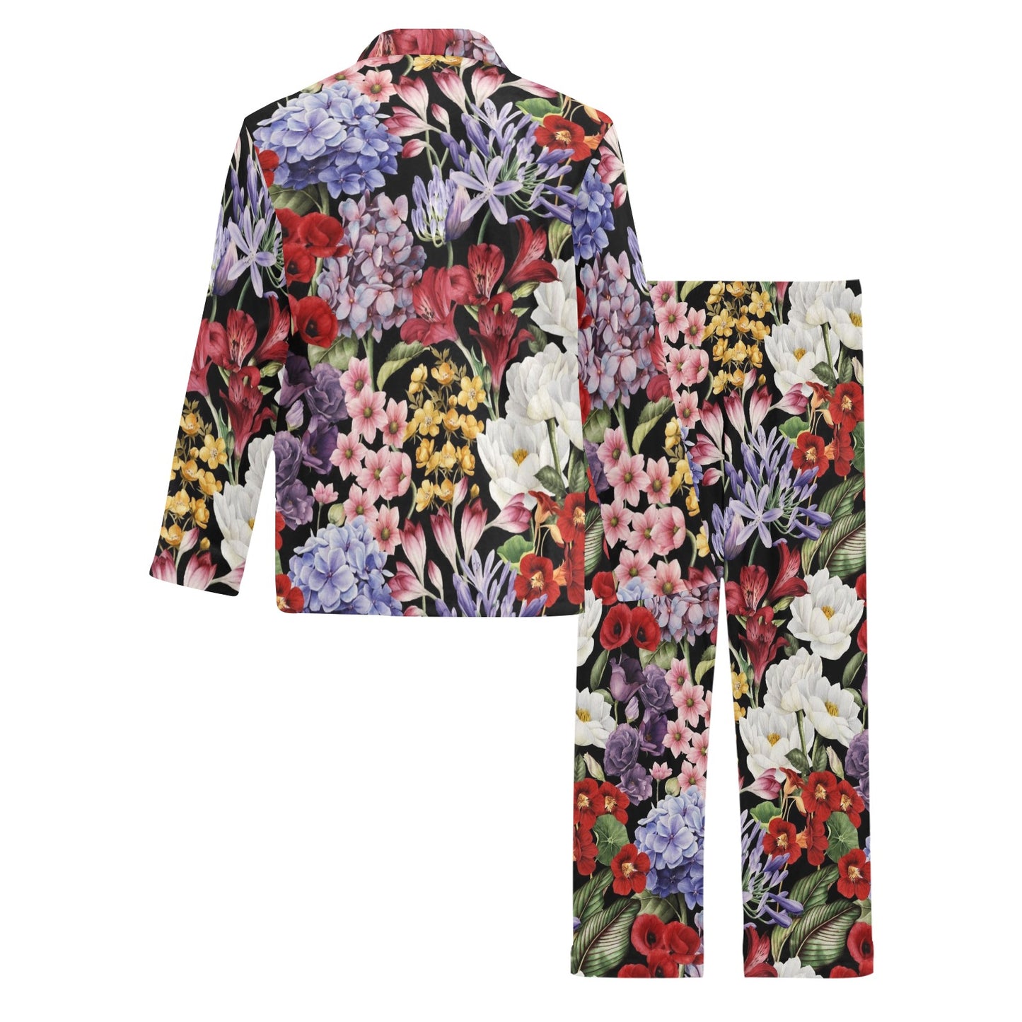 Summer Floral Pattern Print Design SF04 Men's Long Pajama Set