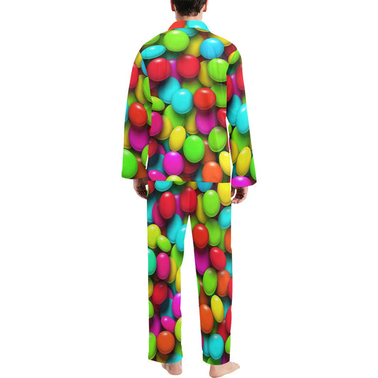 Candy Pattern Print Design CA03 Men's Long Pajama Set