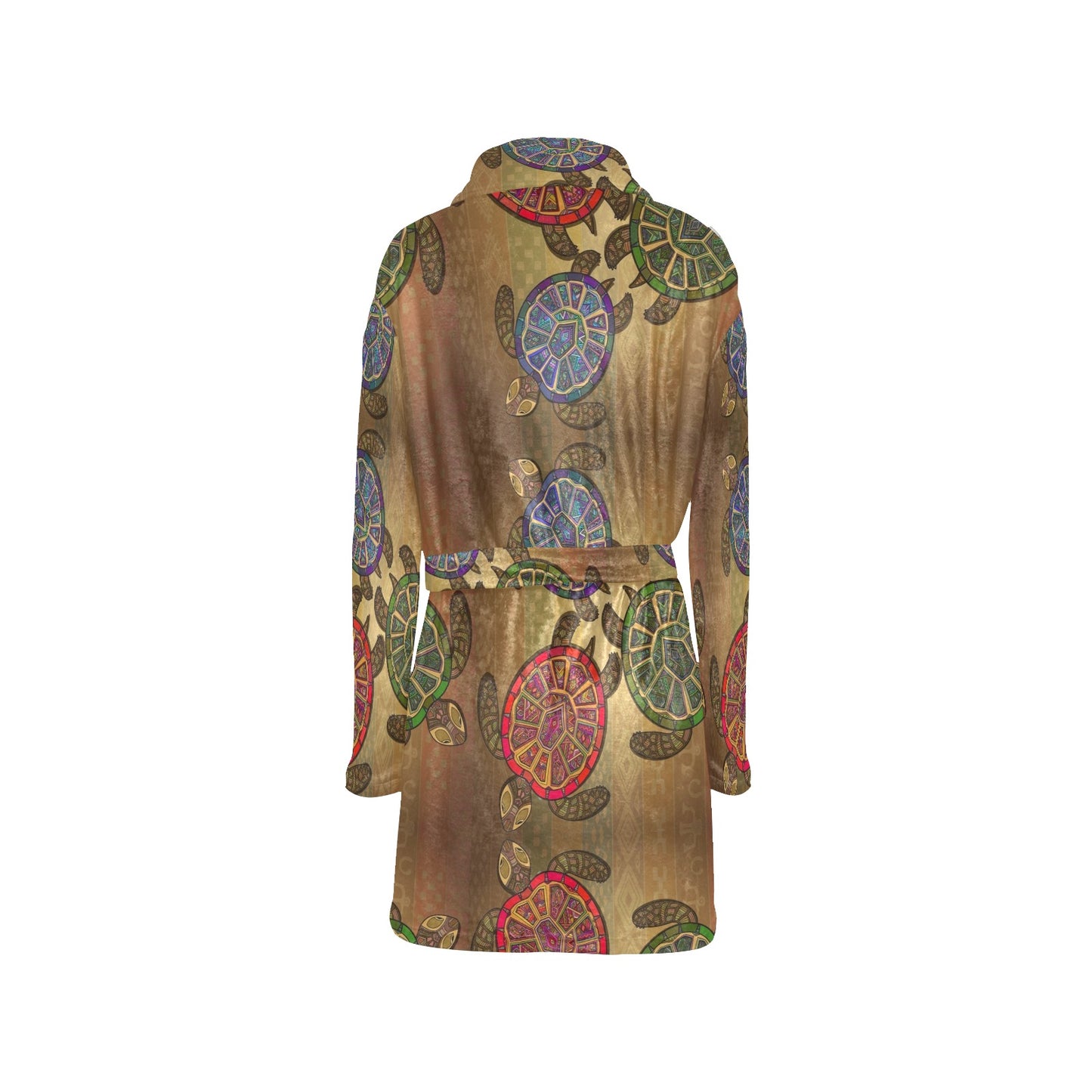 Sea Turtle Tribal Colorful Women's Fleece Robe
