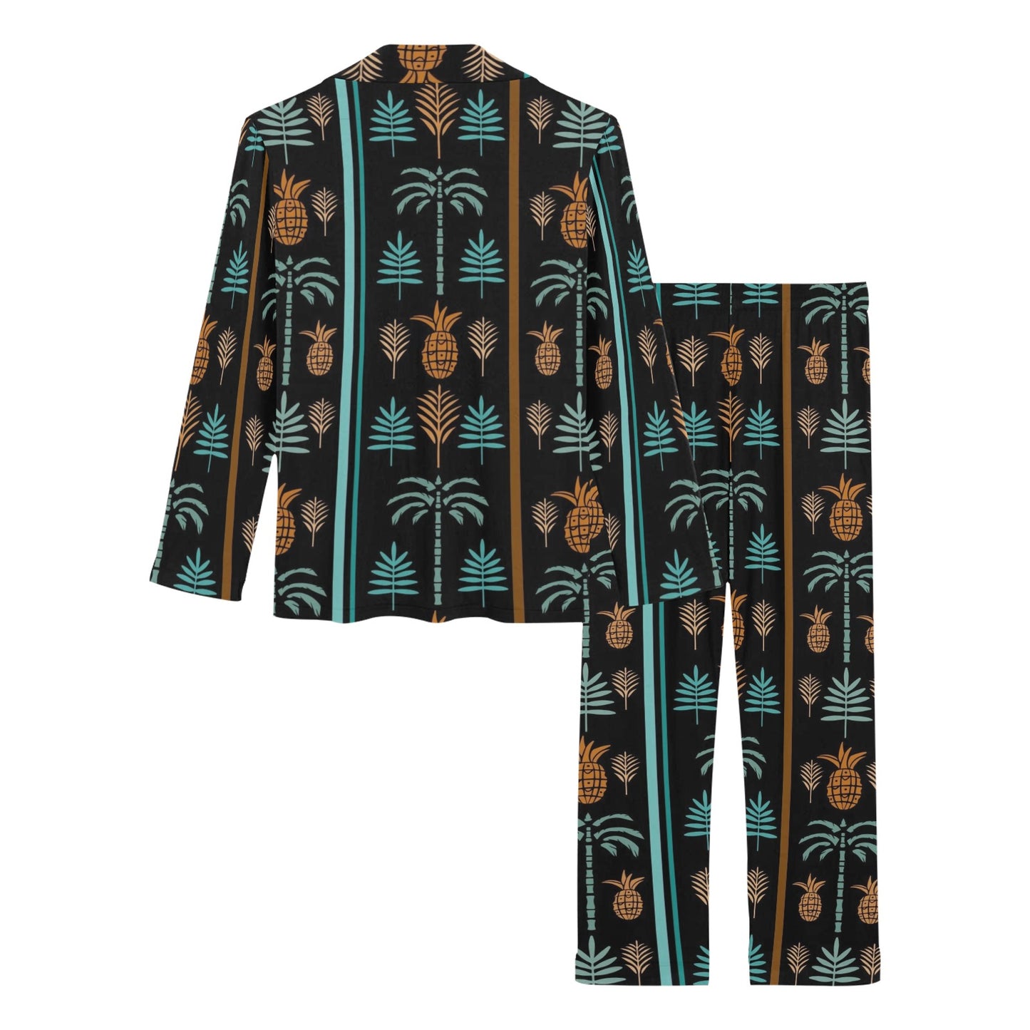 Hawaiian Themed Pattern Print Design H023 Women's Long Pajama Set