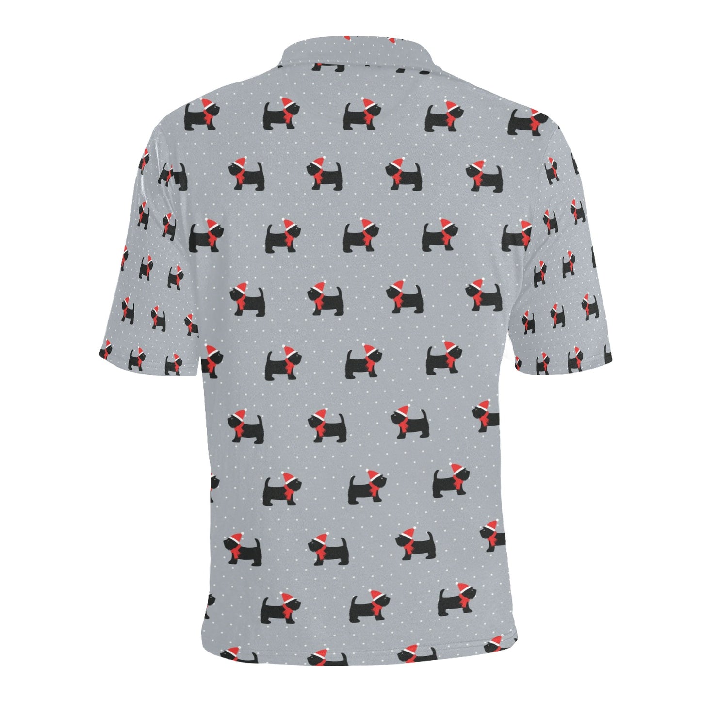 Scottish Christmas Themed Terriers Print Design LKS3018 Men Polo Shirt